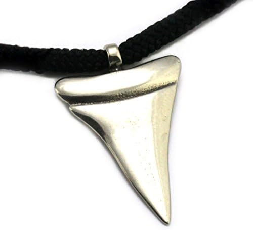 Tarma White Bronze Shark Tooth Pendant, One Size, Black