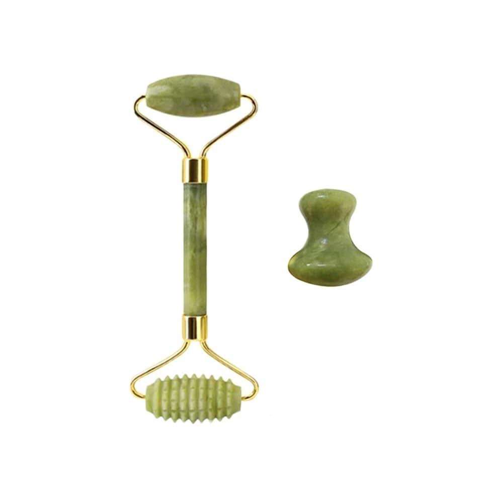 Stein Gua Sha Board Set Jade Roller Massager Gouache Schaber Gesichts Lifting Spa Hautpflege Schönheit Werkzeuge(2pc gua sha 02)