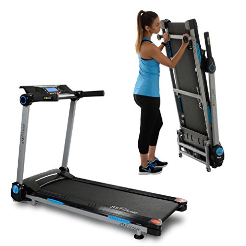 JTX Slim Line Flat Foldable Running Machine - Folding Treadmill - Compact, Electric,...