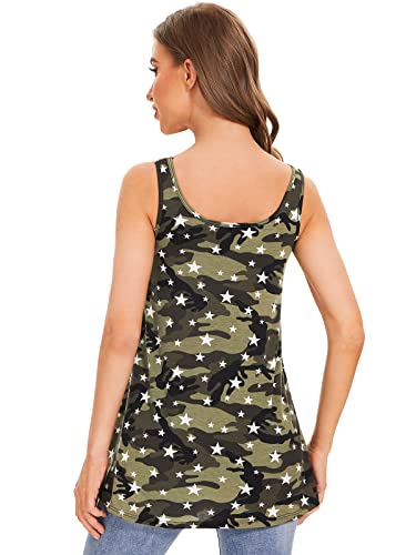 Image of Air Curvey Tank Tops for Women Build in Bra Casual Flowy Tank Pleated Loose Fit S-XXXXL