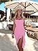 BORIFLORS Women's Sexy Ruched Bodycon Midi Dresses Square Neck Sleeveless Ruffle Hem Club Party Tank Dress, X-Small,Pink