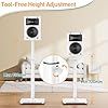 ELIVED Adjustable Height Speaker Stands for Satellites Up to 10KG, Extend 720mm to 950mm, Universal Bookshelf Floor Speaker Stand with 2 Types of Foot Pads, Cable Management,1 Pair, White EV5022W-L #2