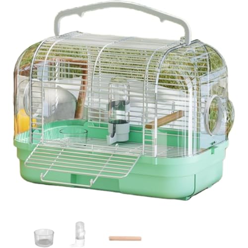 FiveLn 鳥 鳥カゴ キャリーケージ 鳥かご お散歩ケージ お出かけ バードキャリア 鳥の巣 外出 小動物用 持ち運び 持ち手付き 旅行 通院 移動 防災 止まり木付き 通気 透明 インコ オウム 組み立て式 鳥小屋 小鳥 巣箱 バードハウス ペットバ