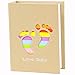WLC Small Photo Album Baby Journal Photo Album 4x6 inch,100 Pockets Babies Lovely feet Pictures Album, Brown