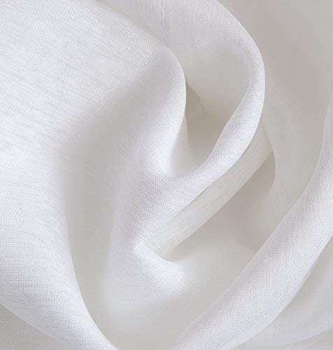 Hlc.me 2 Piece Semi Sheer Voile Window Curtain Drapes Grommet Panels For Bedroom, Living Room & Kids Room (54" W X 95" L, White) #TOP2
