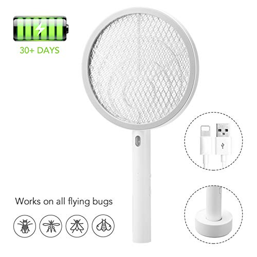 Smartor Electric Bug Zapper Fly Swatter Racket Rechargeable Insect Swatter Zapper Electric Handheld