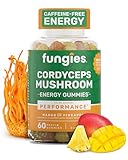 Fungies Cordyceps Mushroom Gummies, Mango & Pineapple Flavor - Mushroom Herbal Supplement Gummy for Adults Supports Endurance, Energy & Performance - Caffeine-Free Energy Gummies - 60 Servings