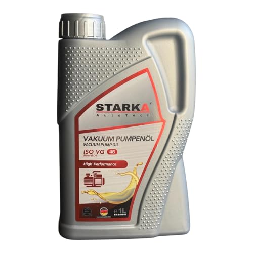 Starka Autotech Aceite de bomba de vacío ISO VG 46 de alto rendimiento para servicio de aire acondicionado y taller de coche, 1 litro, para R134a y R1234yf