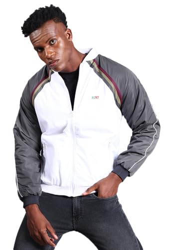 Veste bomber pour homme blanche aux finitions haut de gamme et design épuré intemporel