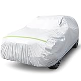 Protección completa: a diferencia de otros, COVINTON diseñó la funda con el mejor material de tela para todos los conductores que aman los coches. No tienes que preocuparte por dañarte debido a una funda de coche de material barato. No solo ofrece una cubierta de coche para interiores y exteriores de ajuste personalizado, sino que también es extra duradera con un forro interior suave que protegerá la pintura de tu coche. El ajuste cómodo y el corte generoso mantienen las ruedas cubiertas y limpias.