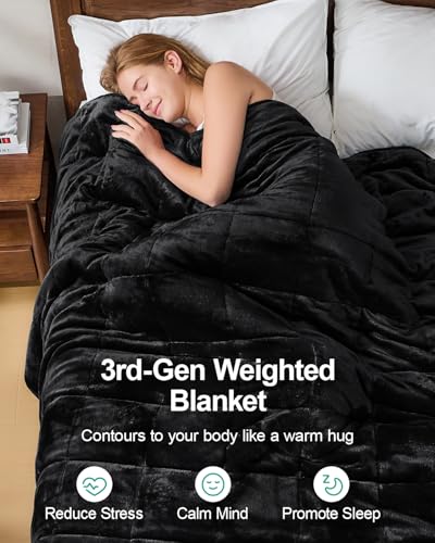 Super Fuzzy Soft Sherpa Fleece Weighted Blanket, 12 lbs Dual Sided Fluffy Heavy Weighted Blankets for Adults - No Bunching with Double Layers of Soft Inner Lining (48"x 72", 12 Pounds)