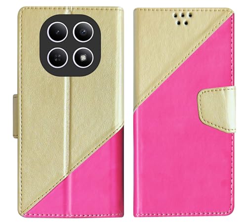 Image of SBMS Flip Cover for Redmi Note 15 5G Poco M8 5G Back Cover Case with Magnatic Closure | Genuine Leather Finish | Inbuilt Stand | Card & Money Pocket | Wallet Style Flip Back Case Cover (MultiPink)