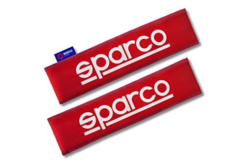 Set of 2 Universal Sparco SPC Polyester Red Belt Pads Red Universal