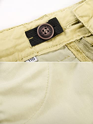 Boys Cargo Pants,Kids Youth Combat Army Camping Outdoor Camo Slacks Trousers with 6 Pocket Khaki Tag 170 CM-US 11-12 Years4