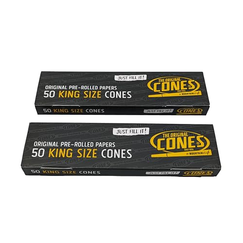 100 Smoking Papers Cones Pre-Rolled King Size 109 mm with Roach Tip