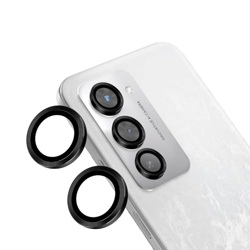 Image of Amazon Brand - Solimo Camera Glass Lens Protector Ring for Redmi 15 5G Case Friendly with Edge to Edge Coverage and Easy Installation (Black)