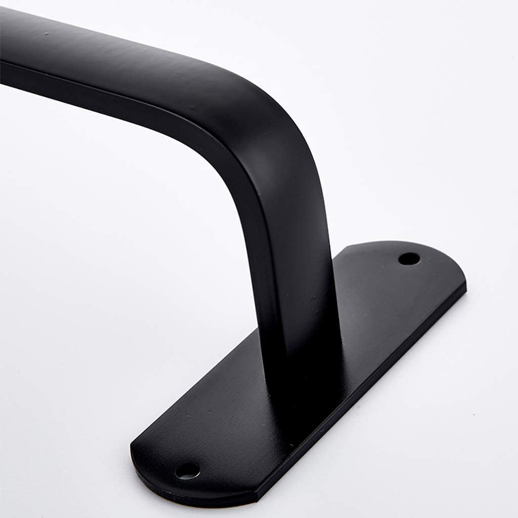 Naścienny czarny wieszak na ręczniki, aluminiowy, wielofunkcyjny wieszak na ręczniki i półka do łazienki, 39 cm, oszczędzający miejsce, elegancki nizer łazienkowy