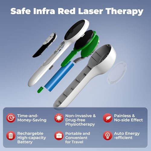 16*650nm & 8*808nm Cold Laser Therapy Device for Dog Cat, 5200mAh Portable Near Red Light Laser Therapy with Protective Cover, Puppy LLLT Pet Treatment Machine for Muscle Pain Relief & Improve Healing - Image 7