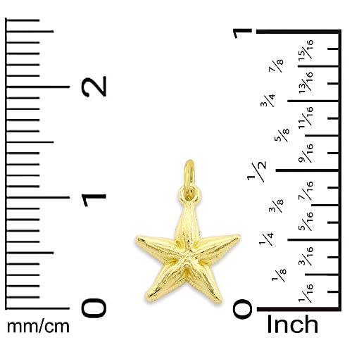 Solid 10k Gold Starfish Microcharm, Mini Cute Charm Beach Jewelry with Clasp4