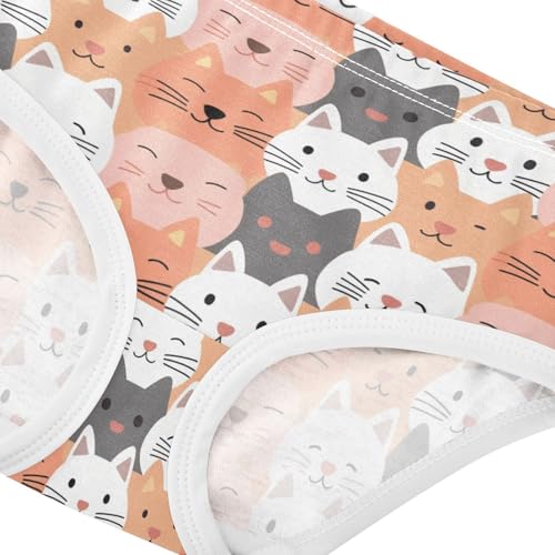 Wusikd Cute Cats Girls' Underwear Cotton Girls Briefs Soft Toddler Underwear 2T4