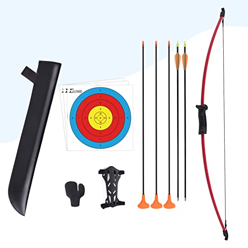 Elong Recurve Pfeil und Bogen Set Outdoor Jugend mit Köcher Kinder Junior Bogenschießen Anfänger Langbogen Zieltraining für Teen Teams Spiel