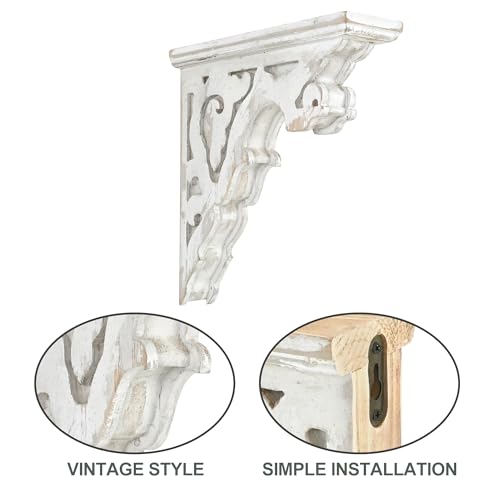 Ménsulas decorativas de madera de 27x8x28,5 cm para baldas de pared y estantes de estilo rústico 6