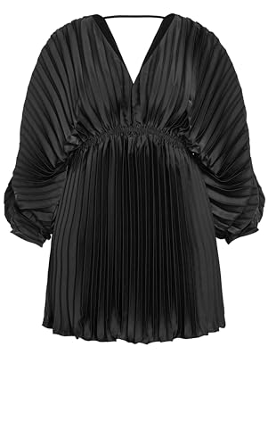 Image of City Chic Women's Plus Size Dress - Chloe Accordion Sleeve Pleat