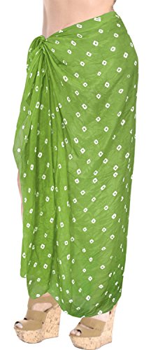 Preisvergleich Produktbild LA LEELA Wickeln Vertuschungsarong Bademode Badeanzug Badebekleidung Badeanzug Frauenrock Grün_K741 eine Größe: Länge: 78" / Breite: 39"