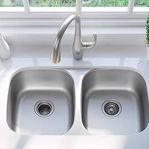 Wells 30-Inch 18-Gauge Undermount 50/50 Double Bowl Stainless Steel Kitchen Sink #TOP2