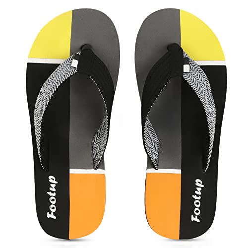 Image of Men's Orthopedic Comfort Flip Flops with Soft Fabric Straps | Cushioned Anti-Skid Footbed Slippers for Men | Lightweight Walking Flip Flops for Home, Outdoor, Indoor Use