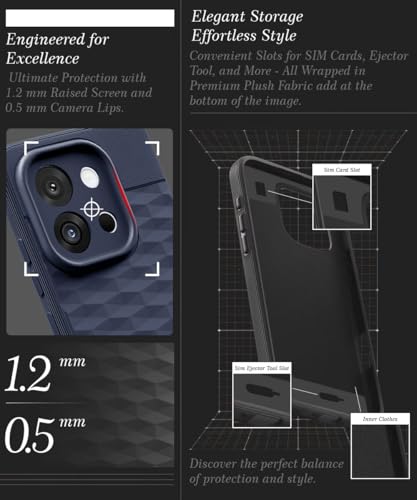 Image of WOW IMAGINE Back Cover for 1+ OnePlus 13s 5G with Hexa Cube Design | Ultra Slim Soft Rubberised Case | Inner Velvet Fabric | Matte Silicone Flexible Mobile Case | Camera Protection - Blue