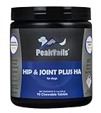 KALA HEALTH PeakTails Hip & Joint Plus HA for Dogs – 90 Tablets, Glucosamine, Chondroitin, OptiMSM, Vitamin C & Hyaluronic Acid – Supports Joint Mobility & Comfort