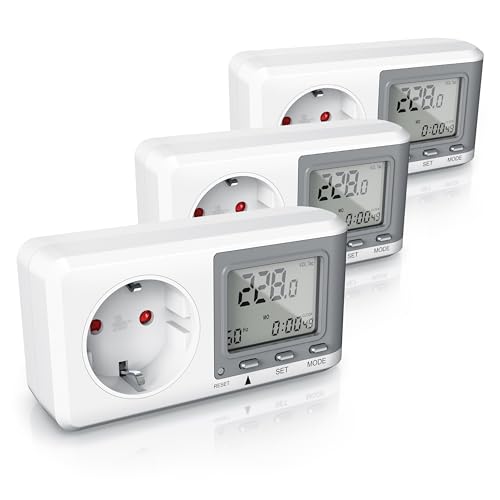 CSL - 3x Stromzähler für Steckdose, Energiekostenmessgerät, Strommessgerät mit erhöhtem...