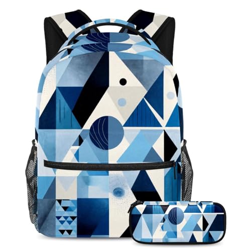 Cartable pour enfants garçons filles avec sac à livres et trousse bleue