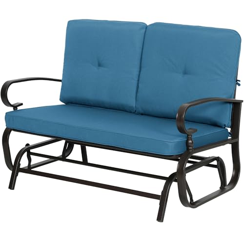 Incbruce Outdoor Rocking Chair with Cushion Glider Bench for 2 Person