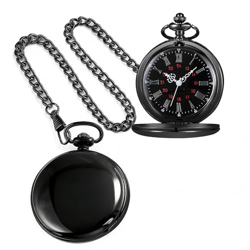 Image of Tiong Smooth Pocket Watch,Personalized Pocket Watch,Customized Watches for Men,Engraved Pocket Watches for Father's Day with Chain
