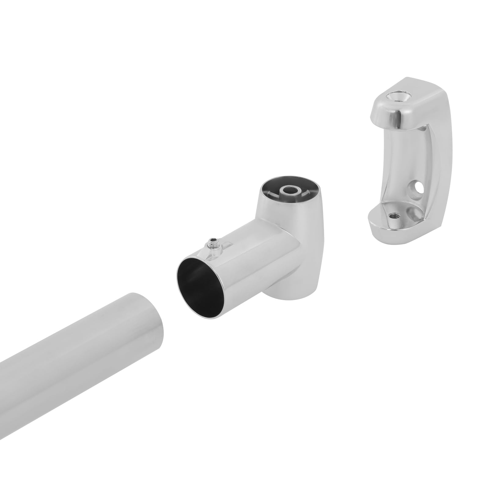 OUKANING Tringle à rideau de douche incurvée en acier inoxydable 304 et alliage de zinc - Réglable de 122 à 183 cm - Pour baignoire/douche - Charge maximale : 25 kg - Tringle de douche extensible avec