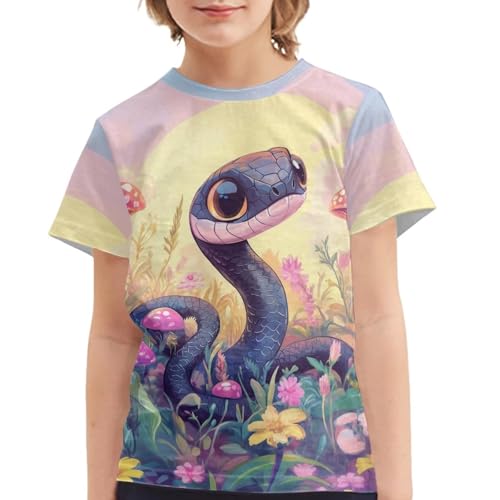 Image of Kids Graphic T-Shirt Boys Girls Novelty Tees Top Short Sleeve Shirts Summer Blouses 3-16
