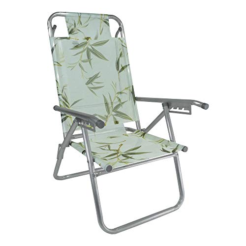Cadeira de Praia Alumínio Reforçada 5 Posições Infinita Up Colors Bambu Zaka 120 Kg