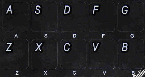 Pegatinas de Teclado Tradicional Portugués Negro miniatura 3