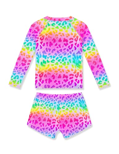 Image of Girls Rash Guard Swimsuit Two Piece Long Sleeve Bathing Suits