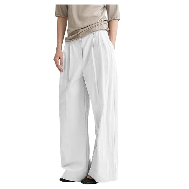 100 Natural Linen Womens Long Pants Elegant and Fashionable Straight-Leg Pants Suitable for Spring and Autumn Seasons