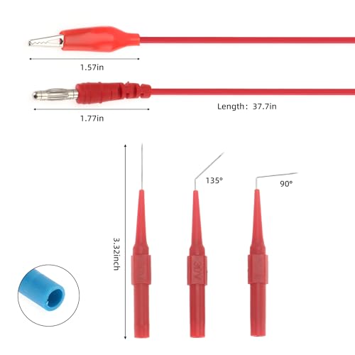 Image of DIANN 20pcs Back Probe Test Kits 5pcs 4MM Banana Plug to Alligator Clip Test Leads and 15pcs Back Probe Pins 5 Colors for Vehicle Automotive Car Circuit Electrical Diagnostic Testing