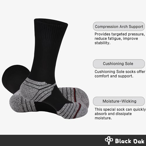 BlackOak Basketball Socks with Anti-Slip Sole, Cushioned Cotton Sports Socks for Men & Women, Breathable & Durable2