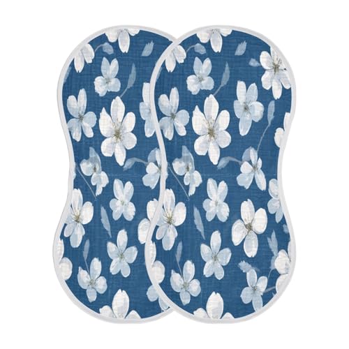 Flower Plant Burp Cloths Cotton Baby Washcloths,Large 22x11in Burping Cloth Absorbent and Soft for Newborn Baby Boys and Girls,4 Pack2