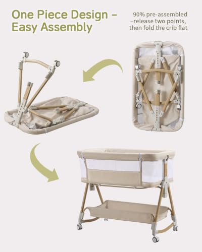 Wnttmt Rocking Bassinet with Wheels