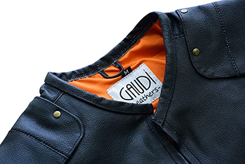 Gilet in pelle da motociclista, da uomo, stile