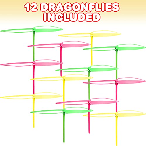 Artcreativity Dragon Fly Copter Toys For Kids, Set Of 12, Flying Hand Spinner Toys With Assorted Vibrant Colors, Outdoor Toys For Boys & Girls, Birthday Party Favors & Goody Bag Fillers For Children #TOP1