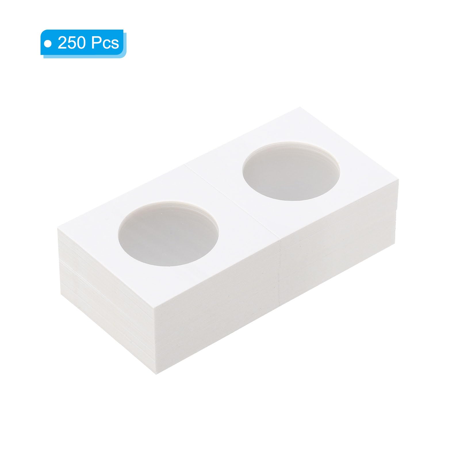 PATIKIL 2x2 Coin Flips, 250 Pack 31.5mm Cardboard Coin Holder Paper Coin Holders for Coin Collection Supplies Collector White - Image 3