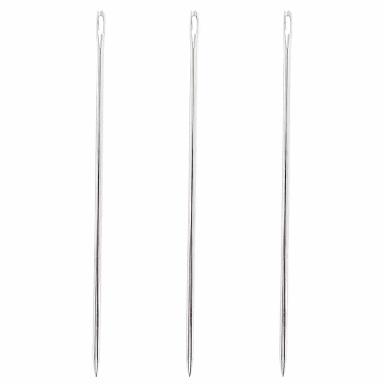 3PCS 12 Inch Large Eye Hand Sewing Needles Professional Long Upholstery Needles for Home Crafts Projects Doll Making Tufting